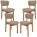 Ver imagem 1 de Kit 04 Cadeiras para Sala de Jantar Cozinha Living Estofada Dara L02 Bouclê Bege - Lyam Decor