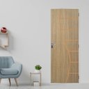 Ver imagem 1 de Kit Porta de Madeira Decorada 215x75cm com Batente de Aço 6cm Cantareira Mgm