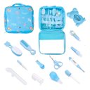Ver imagem 1 de Kit Acessórios Bebê 13 Pçs Bolsa Higiene Unhas Cabelo (azul)
