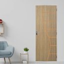 Ver imagem 1 de Kit Porta de Madeira Decorada 215x65cm com Batente de Aço 6cm Cantareira Mgm