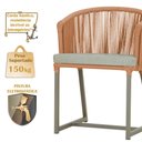 Ver imagem 4 de Mesa com 4 Cadeiras de Jantar Roma 100cm e Noronha em Aluminío Fendi Corda Nautica Estofado 3 Trama