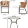 Mesa com 4 Cadeiras de Jantar Roma 100cm e Noronha em Aluminío Fendi Corda Nautica Estofado 3 Trama - 2