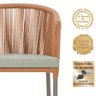 Mesa com 4 Cadeiras de Jantar Roma 100cm e Noronha em Aluminío Fendi Corda Nautica Estofado 3 Trama - 3