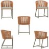 Mesa com 4 Cadeiras de Jantar Roma 100cm e Noronha em Aluminío Fendi Corda Nautica Estofado 3 Trama - 5