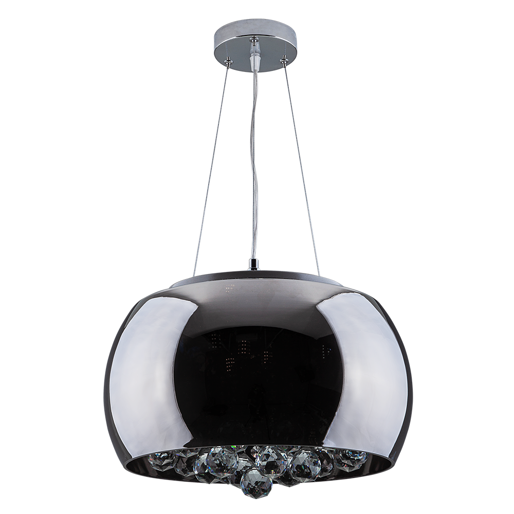 Pendente/Plafon em Vidro e Cristal Attractive 40cm G9 - Lustre Design Moderno Sala/Quarto: Cromado/1 - 1
