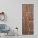 Ver imagem 1 de Kit Porta de Madeira Decorada 215x65cm com Batente de Aço 06cm Cantareira Mgm