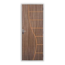 Kit Porta de Madeira Decorada 215x75cm com Batente de Aço 06cm Cantareira Mgm Abertura Direita - 2 Kit Porta de Madeira Decorada 215x75cm com Batente de Aço 06cm Cantareira Mgm Abertura Direita - 2