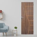 Ver imagem 1 de Kit Porta de Madeira Decorada 215x75cm com Batente de Aço 06cm Cantareira Mgm Abertura Direita