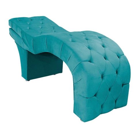 Maca Estética Estofada Reclinável Ergonômica Suede Marilia:azul Turquesa