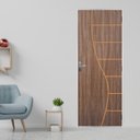 Ver imagem 1 de Kit Porta de Madeira Decorada 215x85cm com Batente de Aço 06cm Cantareira Mgm