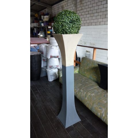 Vaso Planta Pilar Suporte Torre 140x30 Trapézio Polietileno BGPLASTICOS V21 AREIA 001