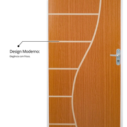 Kit Porta de Madeira Decorada 215x75cm com Batente de Aço 6cm Cantareira MGM - 7