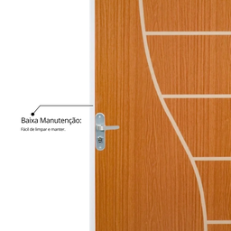 Kit Porta de Madeira Decorada 215x75cm com Batente de Aço 6cm Cantareira MGM - 11