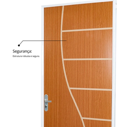 Kit Porta de Madeira Decorada 215x75cm com Batente de Aço 6cm Cantareira MGM - 10
