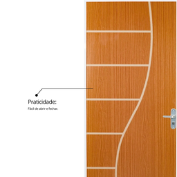 Kit Porta de Madeira Decorada 215x75cm com Batente de Aço 6cm Cantareira MGM - 12