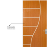 Kit Porta de Madeira Decorada 215x75cm com Batente de Aço 6cm Cantareira MGM - 12