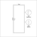Ver imagem 3 de Kit Porta de Madeira Decorada 215x75cm com Batente de Aço 6cm Cantareira MGM Abertura Direita