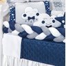 Kit Berço Completo Nuvem Trança Com 12 Peças Bebê Menina Menino - Azul Marinho - 2