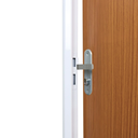 Ver imagem 1 de Kit Porta de Madeira Decorada 215x85cm com Batente de Aço 06cm Cantareira MGM