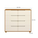 Ver imagem 3 de Guarda Roupa Casal Doble com Espelho 06 Portas e Cômoda Doble 08 Gavetas Cinamomo Off White Flex -