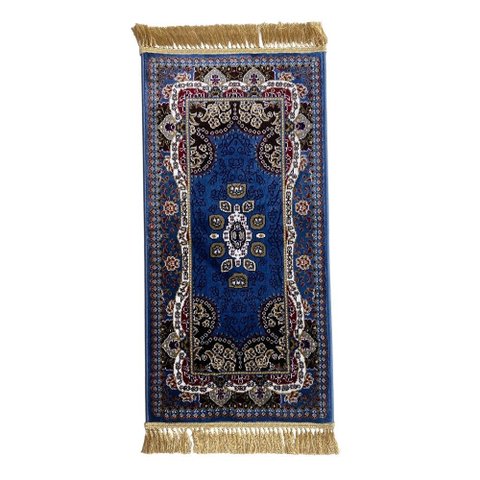 Tapete Persa Royal Azul 50x85cm Fio Acetinado - Ideal para Quarto e Sala