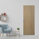 Ver imagem 1 de Kit Porta de Madeira Lisa 215x65cm com Batente de Aço 6cm Açomad MGM Abertura Esquerda Marrom/Carvalho Alpha