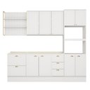Ver imagem 1 de Armário de Cozinha Completa com Balcão Milla Glimmer Prime Carraro Branco