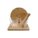 Ver imagem 1 de Kit Caipirinha Drink Completo de Bambu com Socador e Tábua 5 Peças - Oikos