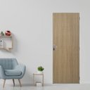 Ver imagem 1 de Kit Porta de Madeira Lisa 215x75cm com Batente de Aço 6cm Açomad MGM Abertura Direita Marrom/Carvalho Alpha