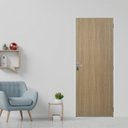 Ver imagem 1 de Kit Porta de Madeira Lisa 215x75cm com Batente de Aço 12cm Açomad MGM Abertura Direita Marrom/Carvalho Alpha