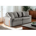 Ver imagem 1 de Sofá França 4l Bipartido 2,50m - Retrátil e Reclinável:cinza