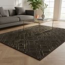 Ver imagem 1 de Tapete Sala Alto Padrão Antiderrapante Estampa em 3d 150x200 Hb15 Marrom