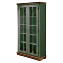 Ver imagem 1 de Cristaleira Manchester 2 Portas 4 Prateleiras 2036 Linz Móveis - Verde Musgo/imbuia Glazer
