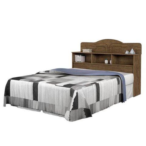 Cabeceira Casal 140 cm MDF Vivian Basoto Castanho Fosco