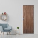 Ver imagem 1 de Kit Porta de Madeira Lisa 215x75cm com Batente de Aço 12cm Açomad MGM Abertura Direita Marrom/Carvalho Quebec