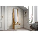 Ver imagem 1 de Toucador / Mesa de Cabeceira New com Espelho Grande Articulado Cor Cinamomo / Off White