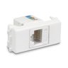 Kit Tomada Padrão Brasileiro Twdin - Conector Rj45 (ethernet) Categoria 5e + Suporte Branco - 4
