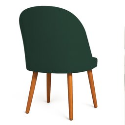 Kit 06 Cadeiras Poltrona de Jantar Luna Suede Verde Pés Palito Castanho - Pallazio - 6