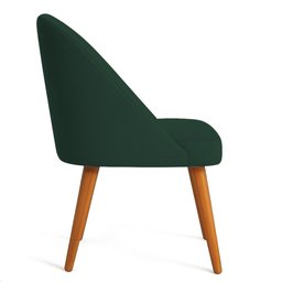 Kit 06 Cadeiras Poltrona de Jantar Luna Suede Verde Pés Palito Castanho - Pallazio - 5