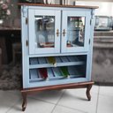 Ver imagem 1 de Adega Baixa Antique c/2 Portas de Madeira Luiz Xv Azul Bebê