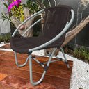 Ver imagem 1 de Cadeira Decorativa Julia em Corda Náutica e Base em Alumínio Premium Cinza/marrom