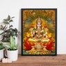 Quadro Deusa Da Riqueza Lakshmi 24x18cm - com vidro:Madeira branca - 2