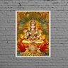 Quadro Deusa Da Riqueza Lakshmi 24x18cm - com vidro:Madeira branca - 1