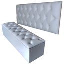Ver imagem 2 de Kit Cabeceira e Recamier Luna Capitonê Baú Solteiro Cama Box Branco Rbl