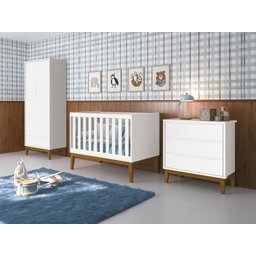 Berço Mini Cama Classic Branco Fosco com Pés Madeira - 2
