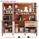 Ver imagem 4 de Armário de Cozinha Ágata 6 Portas 2 Gavetas 182cm Arenas Tudo de Móveis