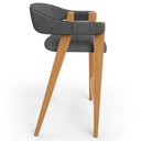 Ver imagem 7 de Kit 03 Banquetas Alta Bar Cozinha Sala de Jantar Bar Nadja L02 Linho Cinza Escuro - Lyam Decor