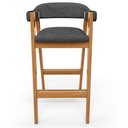 Ver imagem 6 de Kit 03 Banquetas Alta Bar Cozinha Sala de Jantar Bar Nadja L02 Linho Cinza Escuro - Lyam Decor