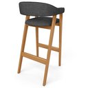 Ver mais imagens de Kit 03 Banquetas Alta Bar Cozinha Sala de Jantar Bar Nadja L02 Linho Cinza Escuro - Lyam Decor