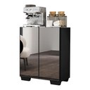 Ver mais imagens de Aparador Buffet 2 Portas Com Espelho E Pés Quadrados Vegas V3614 Preto Preto